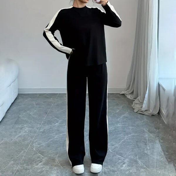 Conjunto deportivo de dos piezas con bloques de color para mujer