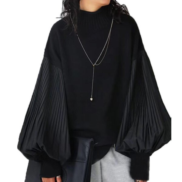 Suéter holgado de cuello alto y manga larga para mujer