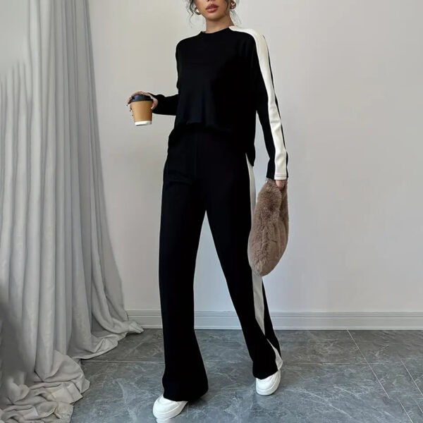 Conjunto deportivo de dos piezas con bloques de color para mujer