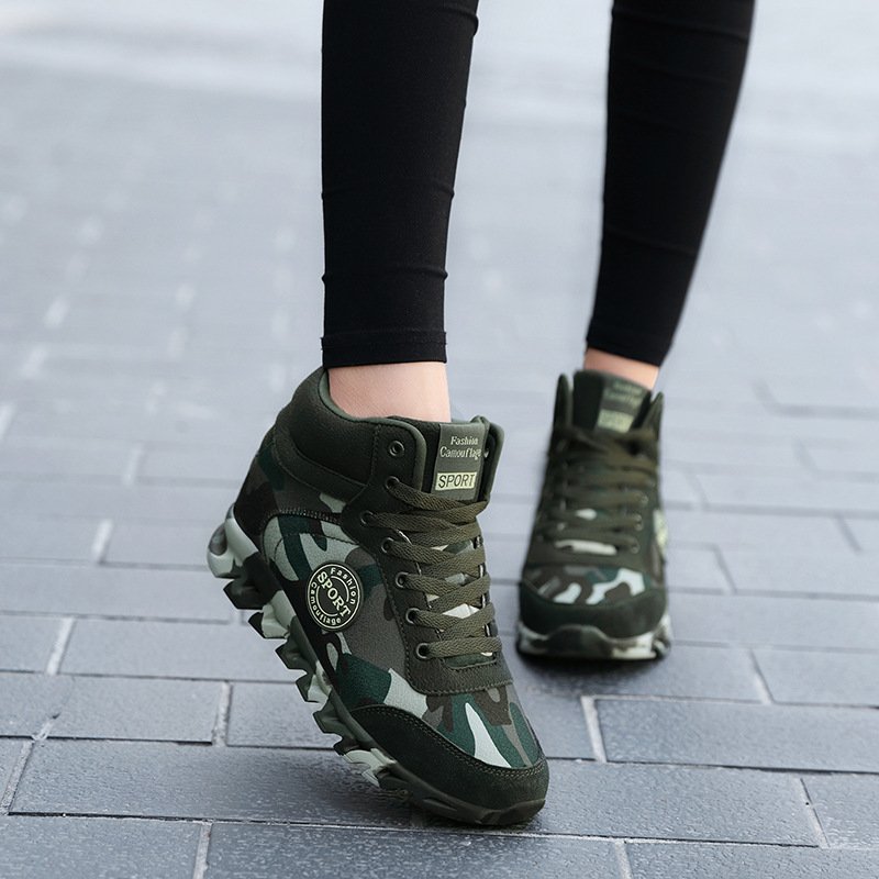 Zapatillas deportivas informales con diseño de camuflaje para mujer