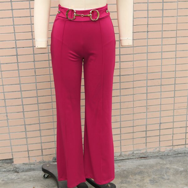 Pantalones rectos de cintura alta para mujer