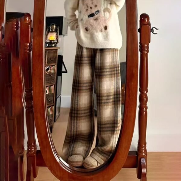 Pantalones anchos de cintura alta para mujer