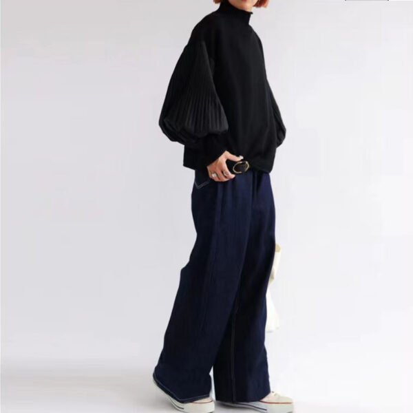 Suéter holgado de cuello alto y manga larga para mujer