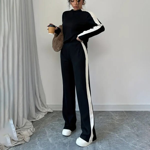 Conjunto deportivo de dos piezas con bloques de color para mujer