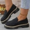 Zapatos de mujer estilo británico mate con plataforma y tacón grueso