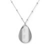 Minimal Oval Star Pendant Necklace — Silver Teardrop Charm