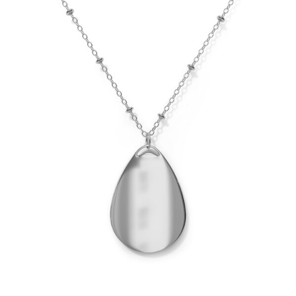 Minimal Oval Star Pendant Necklace — Silver Teardrop Charm
