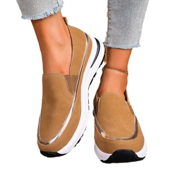 Zapatos de mujer con plataforma de cuero suave y suela blanda para otoño e invierno