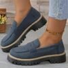 Zapatos de mujer estilo británico mate con plataforma y tacón grueso