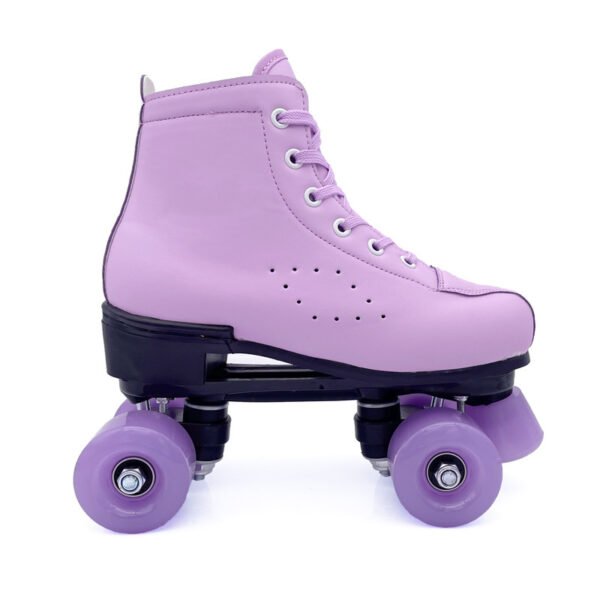 Patines de cuero morado de dos hileras
