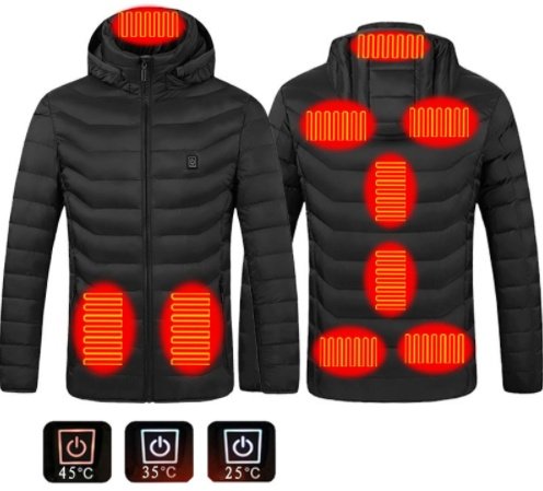 Nueva chaqueta calefactable, abrigo eléctrico USB