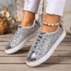 8dc50676-f51d-4947-b644-bad324d28c30.jpg Plus Size Sequined Front Lace-up Solid Color Plus Size Board Shoes