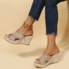 Sandalias de plataforma con cuña y cuerda de cáñamo para mujer de talla grande