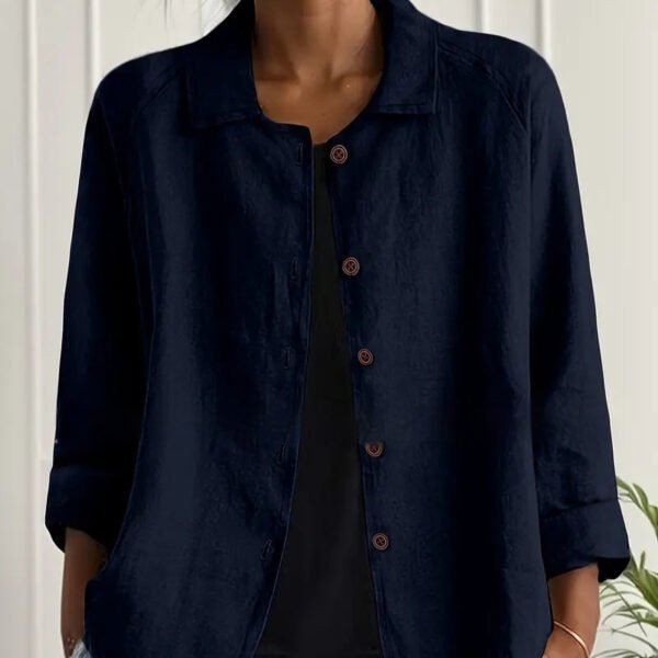 Cárdigan adelgazante con cuello que combina con todo para mujer