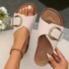 Pantuflas de plataforma de moda con diseño de bizcocho para mujer