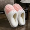 Pantuflas de algodón a juego con suela gruesa y antideslizante para mujer