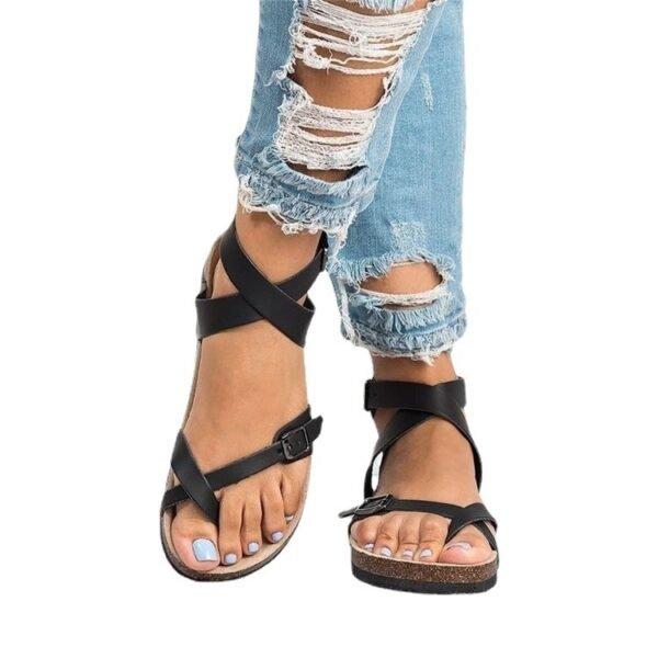 Zapatillas planas ligeras de corcho exterior para mujer