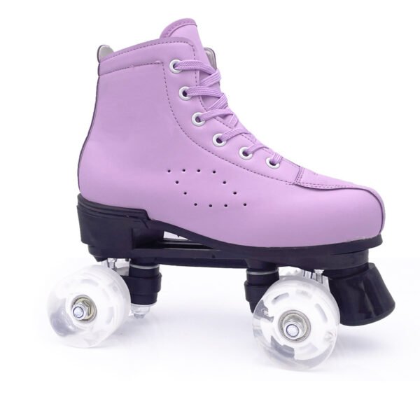 Patines de cuero morado de dos hileras