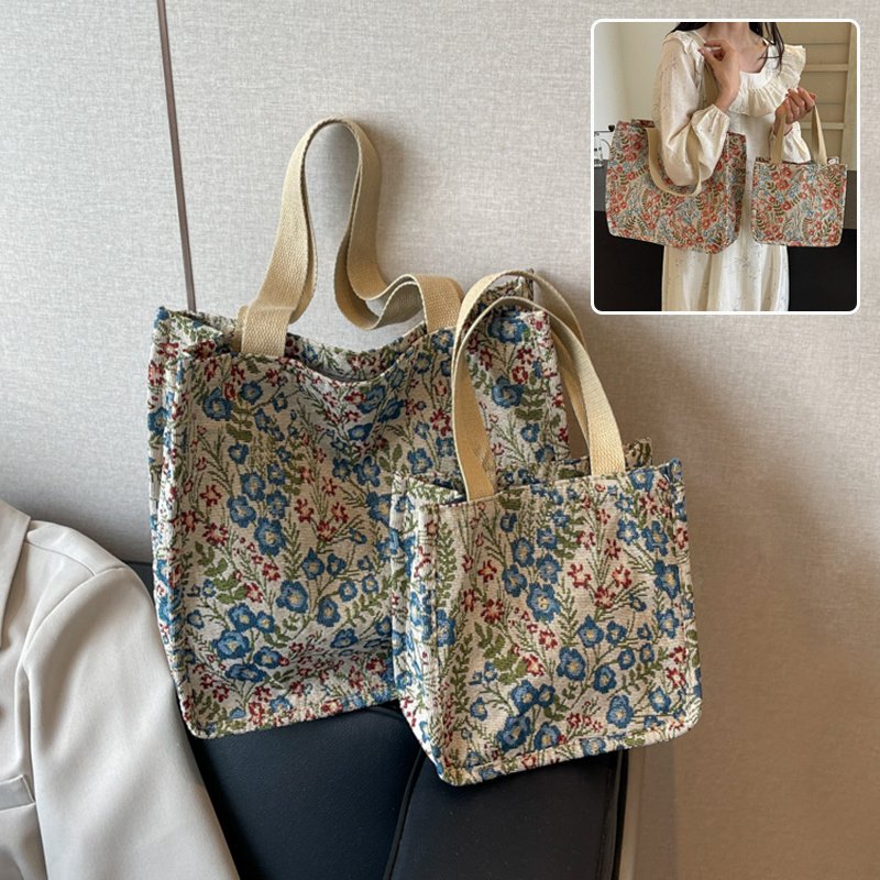 Bolso de lona con flores, moderno